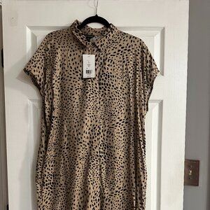The Limited- Tan Dot Dress XL- NWT- machine wash